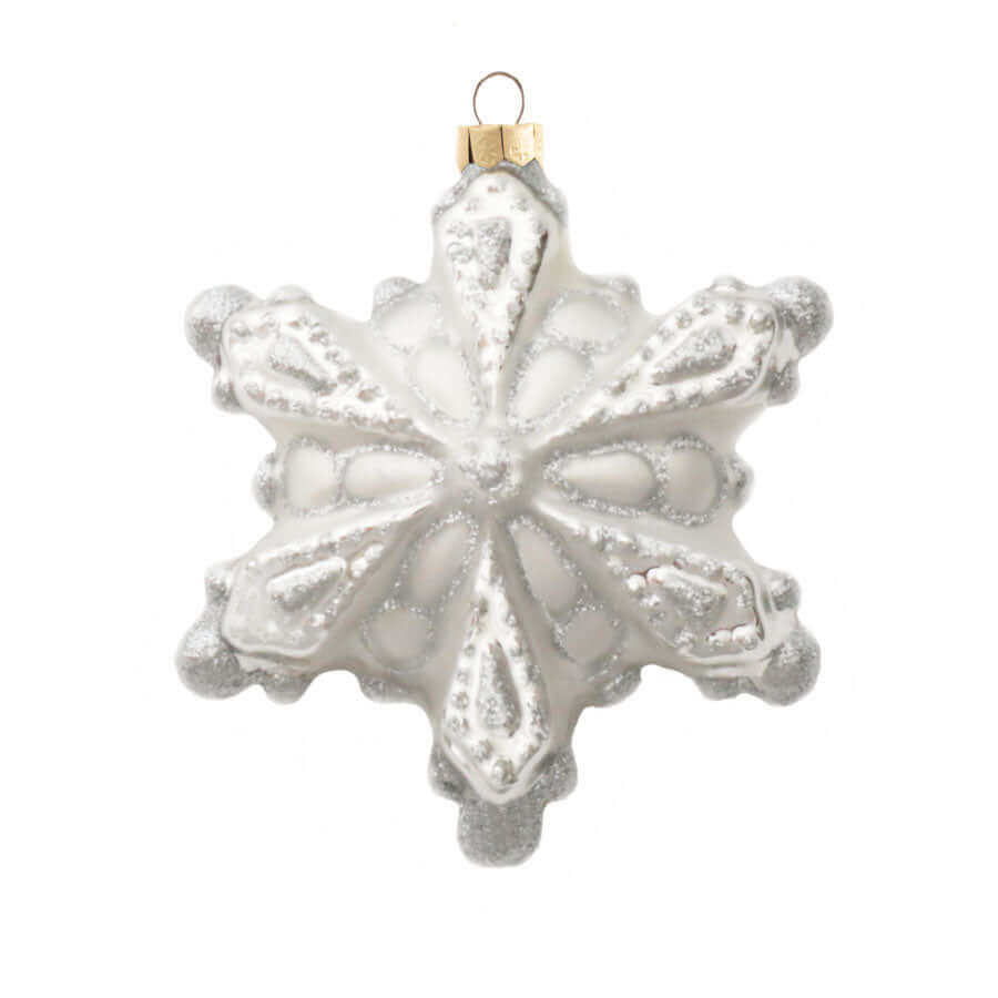 Enfeite de vidro em forma de floco de neve (pacote com 4)