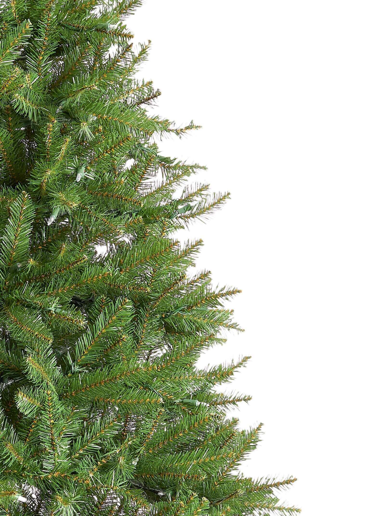 Árvore de Natal artificial de abeto Yorkshire de 7,5 pés com 600 luzes LED brancas quentes